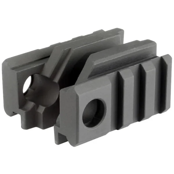Midwest Industries Tactical Light Mount, black angled view with twin rail clamps