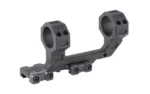 Midwest MK2 30mm Scope Mount High black angled view with two rings and mounting screws