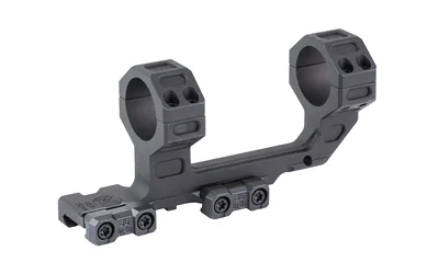 Midwest MK2 30mm Scope Mount High black angled view with two rings and mounting screws