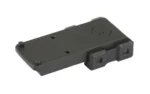 Midwest MK2 RMR Mount Low black angled top view with mounting holes and side clamps