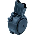 Promag MKA 1923 Shotgun Magazine Drum, angled front view of black drum magazine