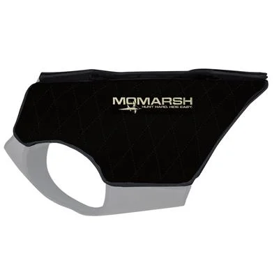 Higdon Outdoors MOmarsh Versa Vest replacement panel in black, side view with leg opening