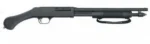Mossberg 590 Shockwave blued firearm, left-side view with bird's-head grip and pump fore-end