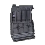 Mossberg 590M Shotgun Magazine, black front view with molded ribs and base plate