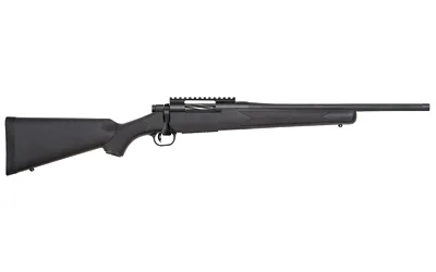 Mossberg MSBRG PATRIOT rifle, black right-side view with bolt action and top rail