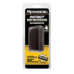 Mossberg Patriot Bolt Action Rifle Magazine, black magazine in front-view retail packaging