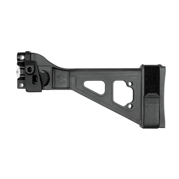SB Tactical SBT5K black pistol stabilizing brace, left-side view with adjustable strap