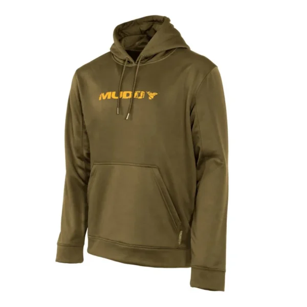 Gsm Muddy TRX Performance Hoodie Brown M, brown pullover hoodie with orange chest logo, front view
