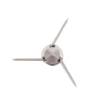 Feradyne Outdoors Muzzy Trocar Ti broadhead, silver front view with three blades