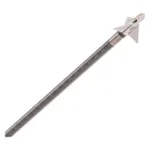 Feradyne Outdoors Muzzy Trocar Broadhead TI, silver broadhead with three blades in angled view