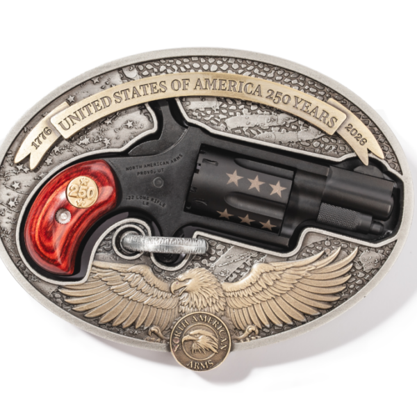 North American Arms NAA America's 250th Anniversary Belt Buckle Gun .22 LR 5rd Capacity 1-1/8'' Barrel