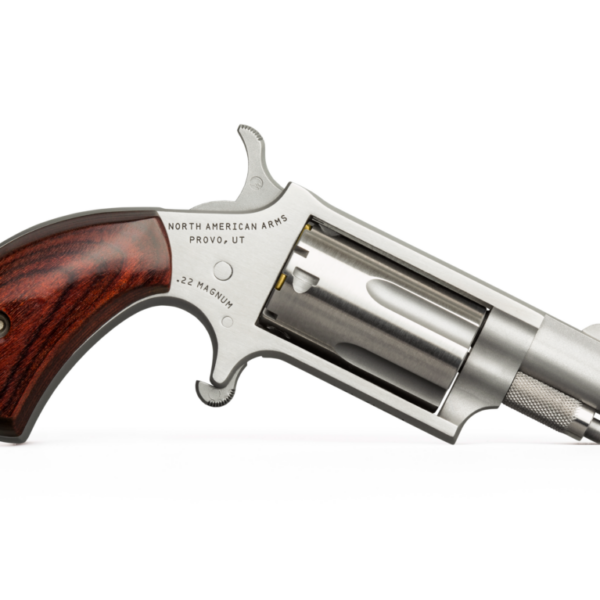 North American Arms NAA 22M Mini Revolver Handgun .22 Magnum 5rd Capacity 1.625" Barrel Stealth Grey with Rose Grip