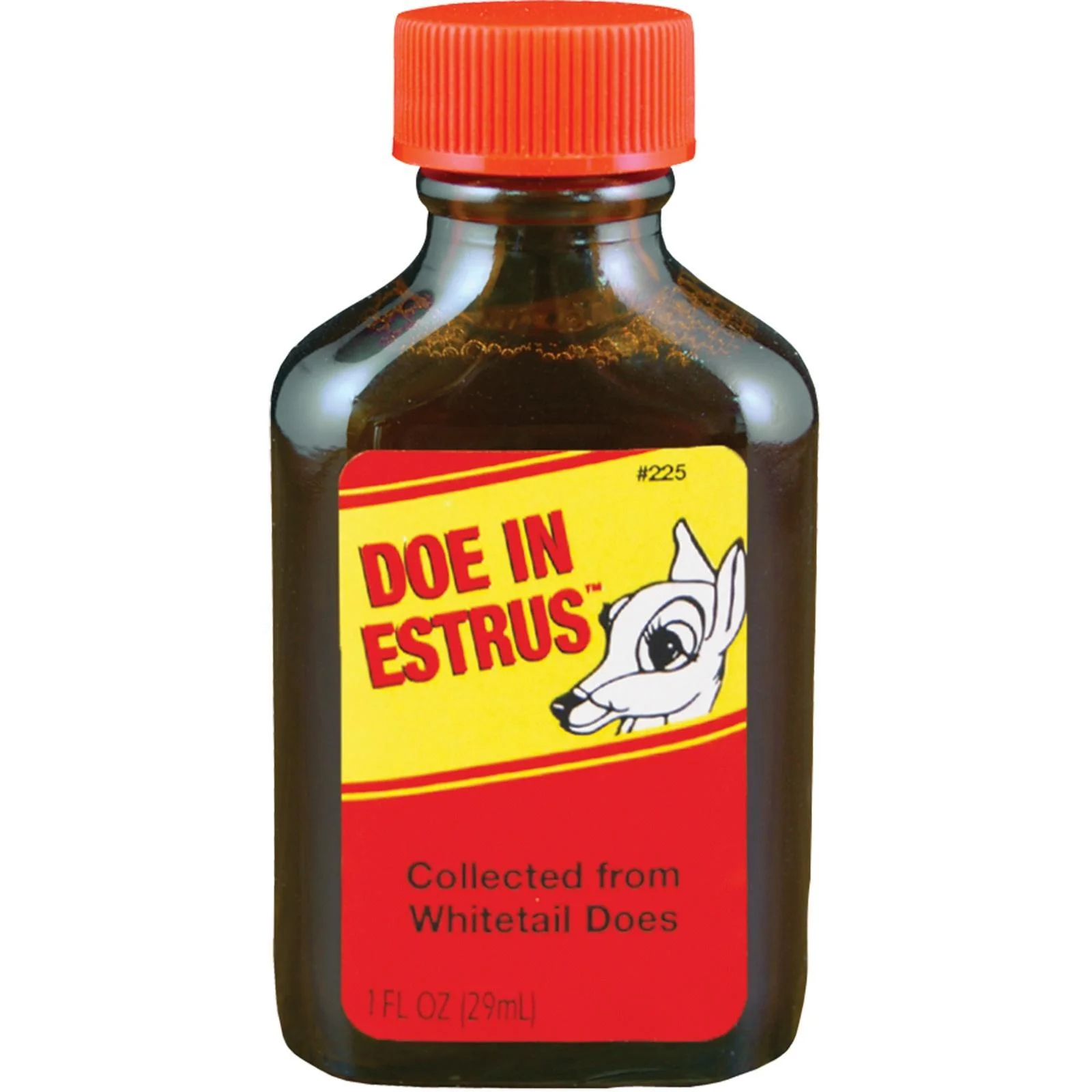 natural-doe-estrus-scent-lure-primary-1 Wildlife Research Doe In Estrus Scent Lure, brown bottle with orange cap and red-yellow label