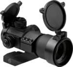 NcStar 35mm Red/Green/Blue Dot Optic in black, three-quarter view with lens caps open