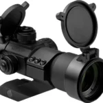 NcStar 35mm Red/Green/Blue Dot Optic in black, three-quarter view with lens caps open