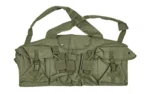 NcStar VISM AK Chest Rig, green front view with shoulder straps and multiple flap pouches