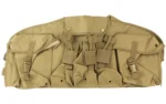 NcStar VISM AK Chest Rig, tan front view with shoulder straps and multiple flap pouches