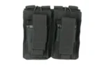 NcStar VISM AR Double Mag Pouch, black front view with two flap closures and webbing