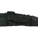 NCSTAR VISM DRAG BAG BLK, black side view with multiple zip pockets, straps and carry handles