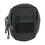 NCSTAR VISM SMALL UTL PCH BLK black oval utility pouch with front zip pocket and pull cords