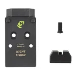 Night Fision NF PLATE + BS RMR/507C CZ-P10 black mounting plate, rear sight and screw, top view