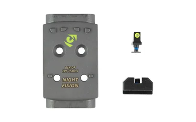 Night Fision NF PLATE+NS EPS FITS GLOCK FS MOS, black mounting plate and two sights