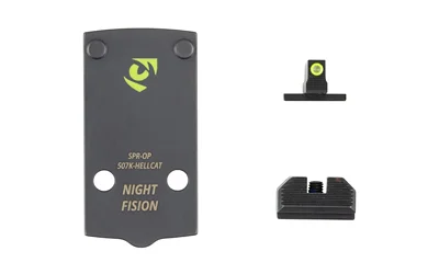 Night Fision NF PLATE+NS 507K SPGFLD HELLCAT black mounting plate with front and rear sights