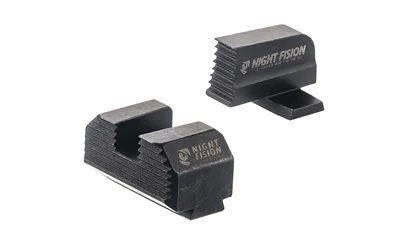 Night Fision NF BLNK 507K/EPSC HT SGTS SPR HCAT black serrated sight set, angled view