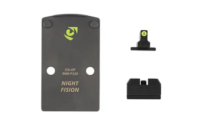 Night Fision NF PLATE+NS RMR/507C SIG P320 black mounting plate with front and rear sights