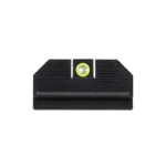 Night Fision Optics Ready Stealth sight set, front view of black rear sight with yellow-green dot