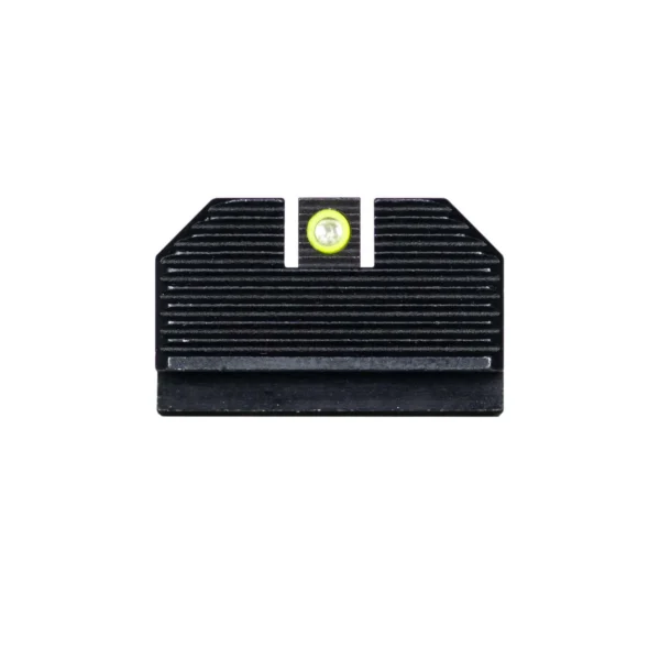 Night Fision Optics Ready Stealth Night Sight Set, black front view with yellow dot and ribbed face