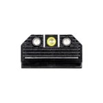 Night Fision Optics Ready Stealth Sight Set, rear view of black sight with yellow center dot