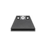 Night Fision Suppressor Height Night Sight Set, rear view of black sights with white inserts