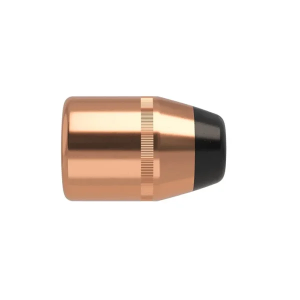 Nosler Sporting Handgun Revolver Bullets, copper-colored hollow-point bullet in side view