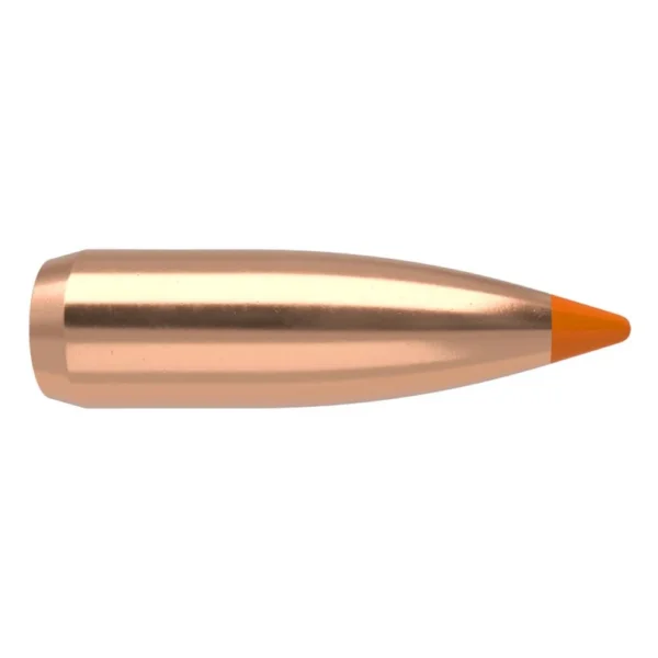 NOSLER 22 CAL 55GR 100CT, copper-colored pointed bullet in side view