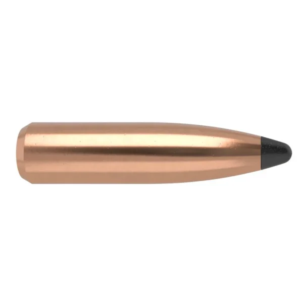 NOSLER 6MM 100GR SP PARTITION 50CT, copper bullet in side view with dark pointed tip