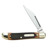 Battenfeld Knives Old Timer Folding Knife, side view with brown handle and blade open