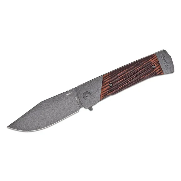 Battenfeld Knives Old Timer Frontier, open knife with grey clip-point blade and rosewood handle
