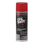 Hornady One Shot Gun Cleaner, front view of black aerosol can with red cap