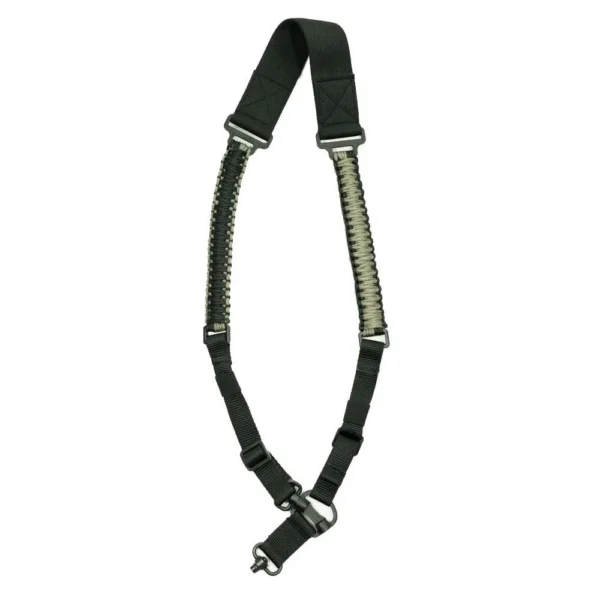 Outdoor Connection A-Tac Paracord 1-2 Point Sling, black and green full-length view