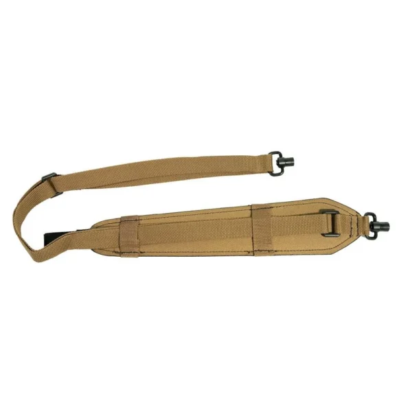 Outdoor Connection Padded SS Sling with Talon Swivel, tan sling in side view