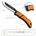Outdoor Edge RazorEDC Lite Replaceable Blade Folding Knife 3-1/2" Drop Point Blade Blue - alternate view 2