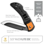 Outdoor Edge RazorEDC Lite Replaceable Blade Folding Knife 3-1/2" Drop Point Blade Blue - alternate view 3