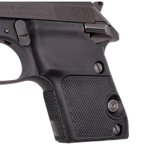 Pearce Grip Beretta Bobcat/Tomcat black rubber wrap-around grips installed, left side view