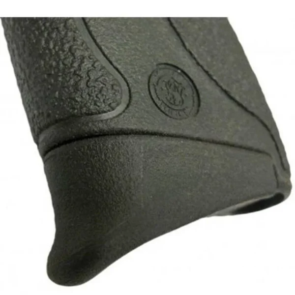 PEARCE GRIP EXT S&W M&P SHIELD, black extension on a textured grip, close-up side view