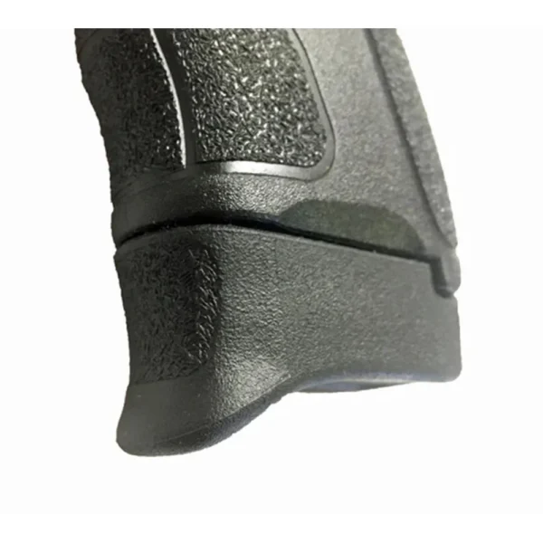 Pearce Grip XDS/XDE/XDS MOD 2 black magazine extension installed, close-up side view