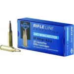 TRZ Trading Inc. PPU Rifle Ammunition, blue box with two brass cartridges