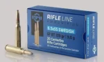 Prvi Partizan PPU 6.5X55 SWEDISH SP 139GR blue ammunition box with three cartridges