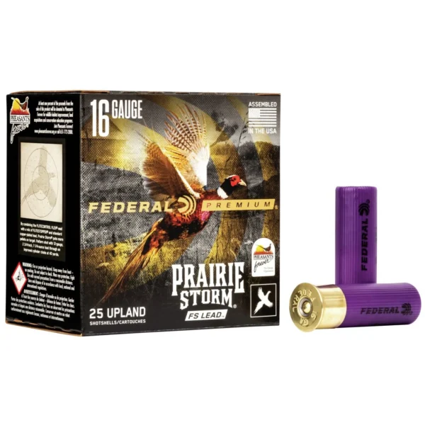 Federal Cartridge Co. FEDERAL PREMIUM PRAIRIE STORM 16GA 2 3/4" 1-1/8OZ 5 SHOT FS LEAD AMMO 25RD