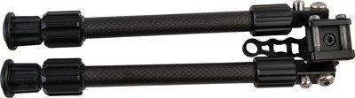 AOB Caldwell Premium Pic Rail Bipod, folded top view with black carbon-fiber-patterned legs